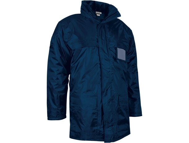 Parka Munich impermeable acolchada azul marino con capucha unisex detalle 5