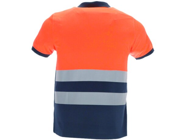 Polo alta visibilidad Delaware bicolor con bandas reflectantes detalle 4
