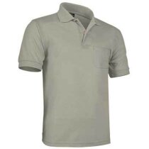 Polo manga corta con bolsillo unisex Hauwk de Valento 220 gr Valento con logo beige