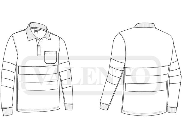 Polo alta visibilidad Snake manga larga bicolor certificado detalle 1