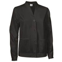 Chaqueta sin cuello de poliester con botones Valento blanca personalizada Chaqueta sin cuello de poliester con botones Valento blanca personalizada