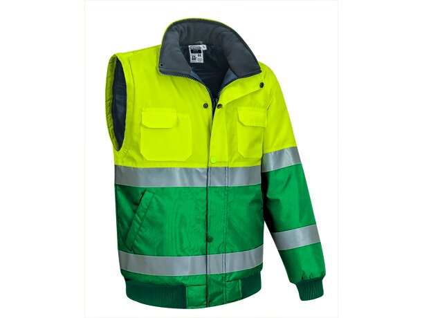 Chaqueta desmontable alta visibilidad Donegal con chaleco detalle 1