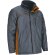 Parka Thunder impermeable bicolor con capucha y acolchado rombos Gris cemento/naranja fiesta