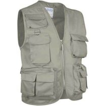Chaleco Safari multibolsillos sarga transpirable