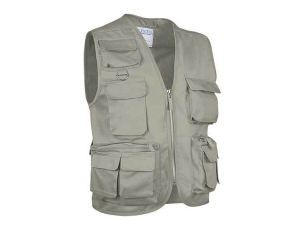 Chaleco Safari publicitarios con 9 bolsillos funcionales rejilla detalle 5