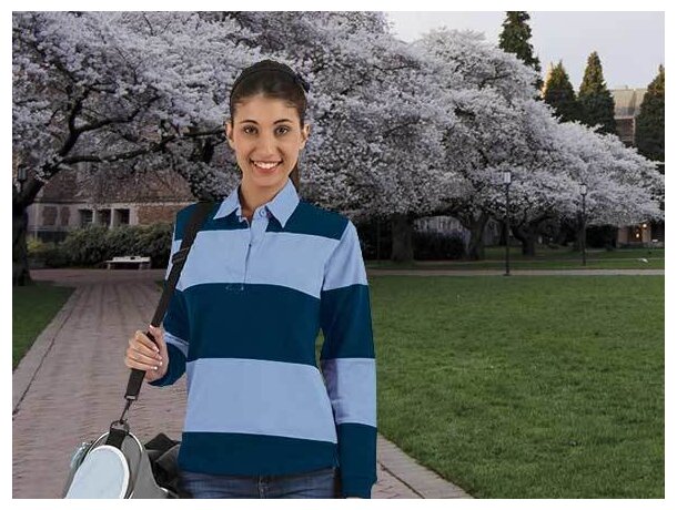 Polo de mujer manga larga Valento con logo