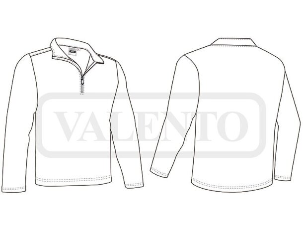 Jersey polar Idaho de poliéster con cuello alto y media cremallera detalle 1