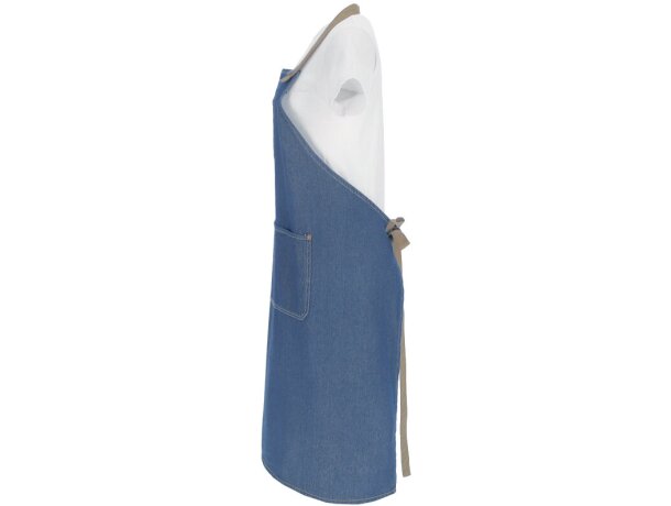 Delantal Coriander de algodón denim prelavado con peto vaquero detalle 3