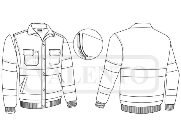 Chaqueta desmontable alta visibilidad Donegal con chaleco detalle 1