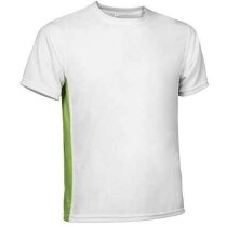 Camiseta técnica unisex con manga corta 150 gr Valento blanco y azul personalizado