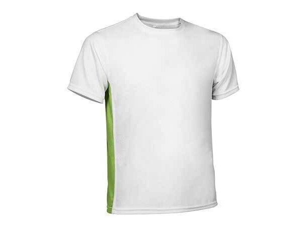 Camiseta técnica unisex con manga corta 150 gr Valento blanco y azul personalizado