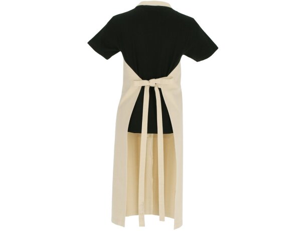 Delantal Zucchini de algodón natural con peto y bolsillo detalle 4