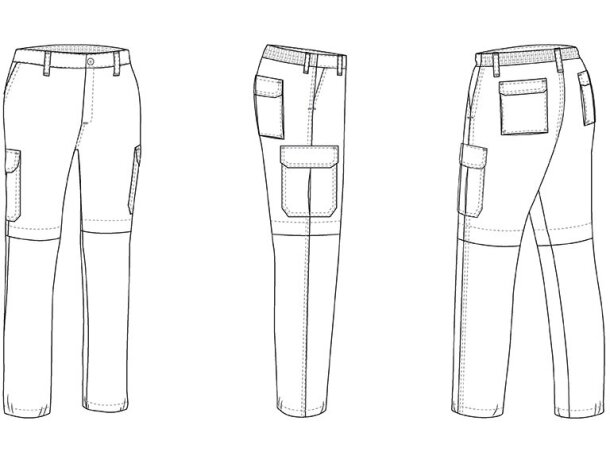Pantalón laboral perneras desmontables poliéster-algodón Birdman detalle 1