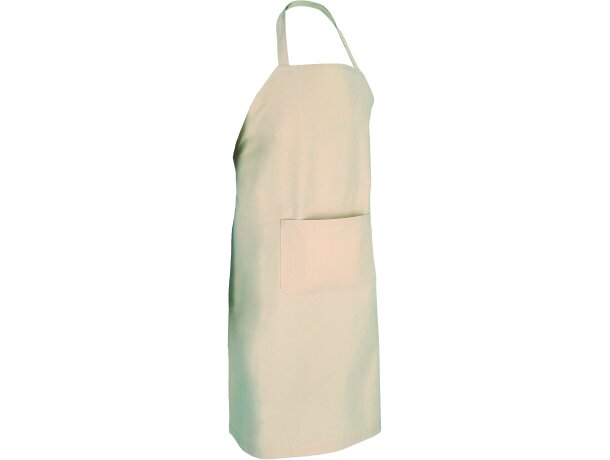 Delantal Zucchini de algodón natural con peto y bolsillo detalle 5