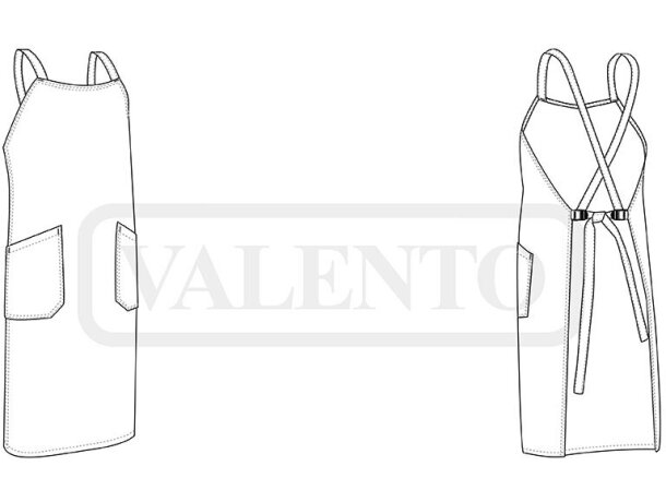Delantal de espalda cruzada de poliéster-algodón 210 g/m2 Flambe detalle 1
