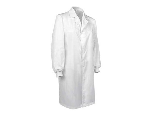 Bata médica de corte clásico y manga larga Valento blanca personalizado