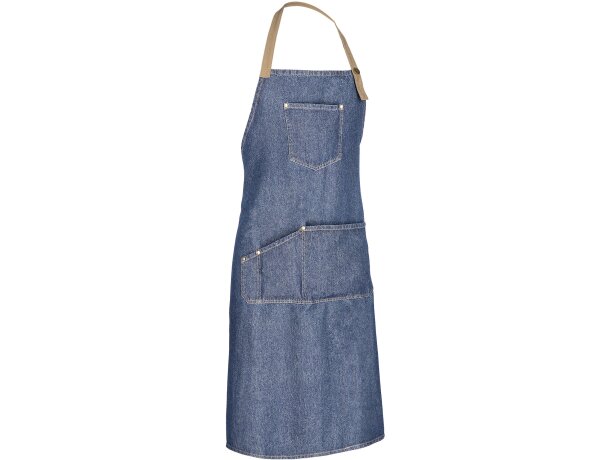 Delantal Coriander de algodón denim prelavado con peto vaquero detalle 5
