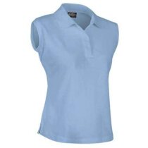 Polo de mujer sin mangas  entallado Valento personalizado azul claro