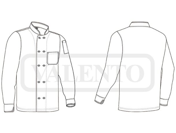 Chaqueta chef Roast manga larga sarga algodón poliéster detalle 1