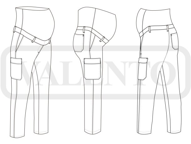 Pantalón premamá Birth laboral con cintura ergonómica detalle 1