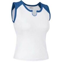 Camiseta de mujer sin mangas detalles de color Valento blanca