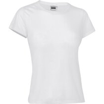 Camiseta Belice blanca poliéster tacto algodón mujer