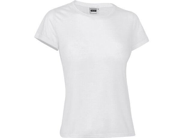 Camiseta Belice impresa mujer poliéster tacto algodón blanco 160g/m² detalle 5