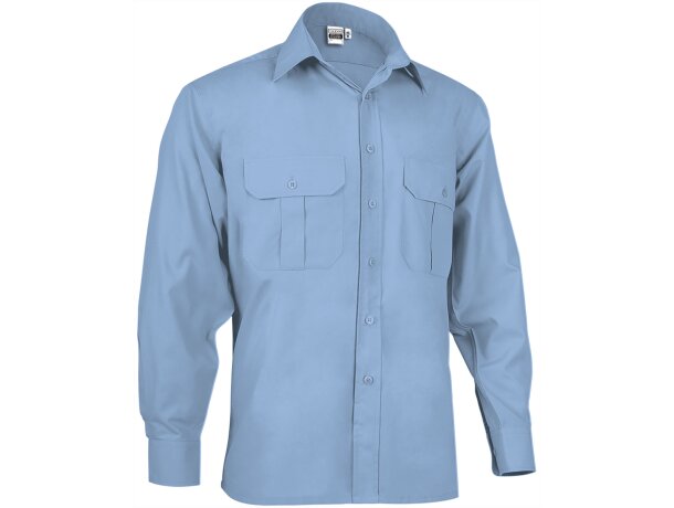 Camisa Congress azul celeste popelín 210 hilos manga larga detalle 5