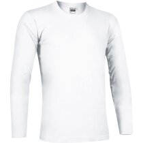 Camiseta manga larga unisex ajustada 190 gr Valento blanca