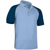 Polo de manga corta combinado venur de Valento 220 gr Valento azul claro merchandising