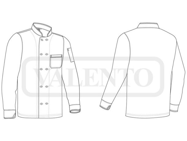 Chaqueta de cocina Barnes manga larga con doble botonadura detalle 1