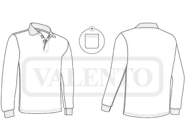 Polo manga larga Valiant para uniforme laboral profesional detalle 1