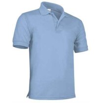 Polo manga corta 100% algodón 220 gr Valento con logo azul claro Polo manga corta 100% algodón 220 gr Valento con logo azul claro