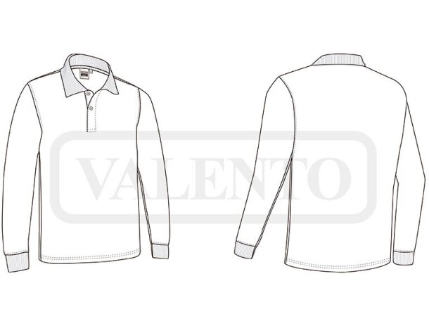 Polo de manga larga de marca de poliéster 200 g/m2 Darwin detalle 1
