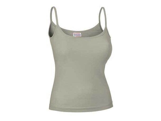 Camiseta tirante fino de mujer Valento personalizada beige Camiseta tirante fino de mujer Valento personalizada beige
