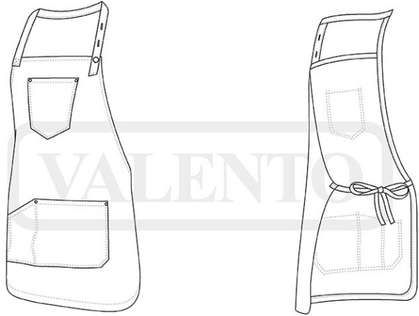 Delantal Marlon denim prelavado con peto y bolsillos reforzados detalle 1