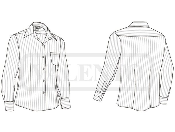 Camisa de rayas manga larga mujer Corporation detalle 1
