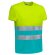 Camiseta alta visibilidad Demolition manga corta bicolor Amarillo fluor/azul tropical