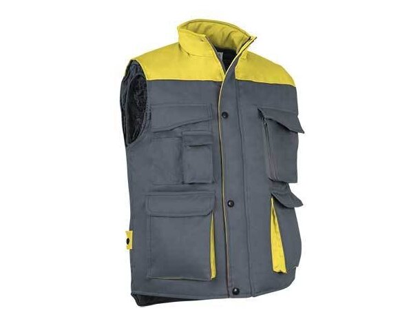 Chaleco multibolsillo bicolor con forro interior Valento barato gris Chaleco multibolsillo bicolor con forro interior Valento barato gris