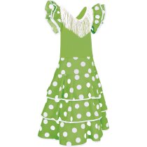 Vestido infantil Buleria con volantes flamencos