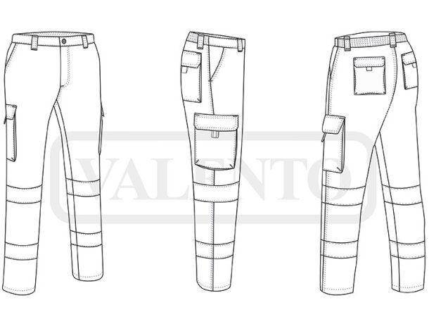 Pantalón alta visibilidad Lenstad con bandas reflectantes detalle 1