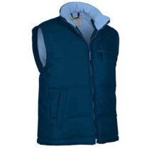 Chaleco de poliester de cuello alto con bolsillos oblicuos Valento azul personalizado