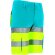 Bermuda alta visibilidad Brandon bicolor con cintas reflectantes Amarillo fluor/azul tropical