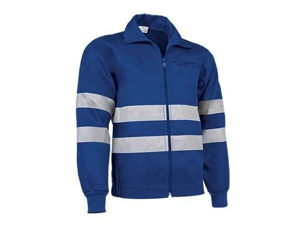 Chaqueta de sarga resistente con reflectantes Valento personalizada azul royal Chaqueta de sarga resistente con reflectantes Valento personalizada azul royal