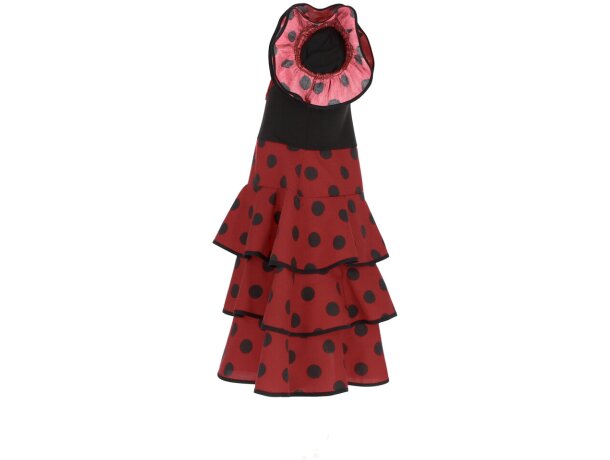 Vestido infantil Buleria con volantes y estampado flamenco detalle 3