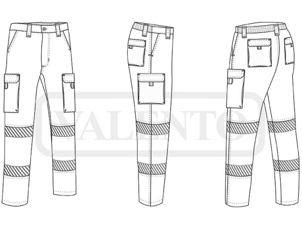 Pantalón alta visibilidad Aberdeen bicolor multibolsillos detalle 1