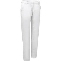 Pantalón sarga blanco con impresión para trabajadoras
