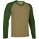 Camiseta manga larga BREAK Valento marron kamel/verde militar