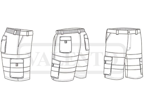 Bermuda de trabajo Notar con visibilidad realzada azul marino detalle 1