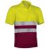 Polo de poliester bicolor con botones y bandas reflectantes Valento personalizado gris